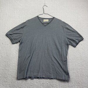 Ferrante T-Shirt Mens 56 Grey Golf Casual Made in Italy V-neck Short Sleeve